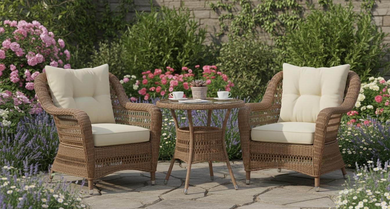 Patio Furniture Wholesale 3-Piece Rattan Bistro Sets with Coffee Table for Garden Centers